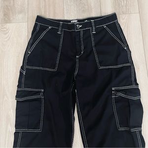 HT Denim Hi Rise Carpenter Pants Womens 13 Black Punk Rave Cargo